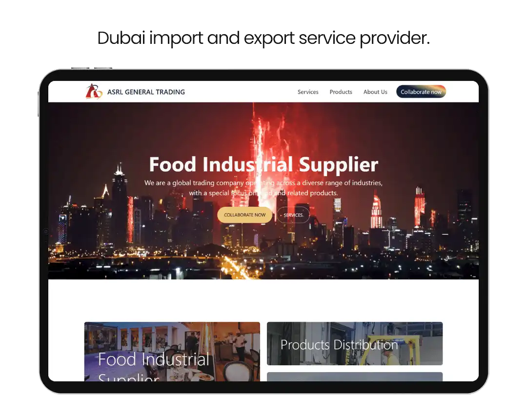 Asrl General Trading website — export and import company