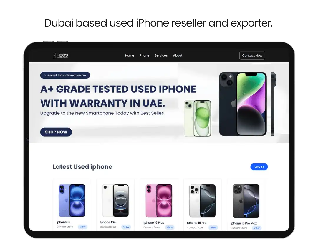 HB Online Store — used phone reseller ecommerce site